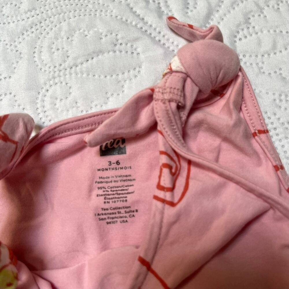 NWT Tea Collection Tie Shoulder Baby Romper 3-6m - Picture 4 of 4